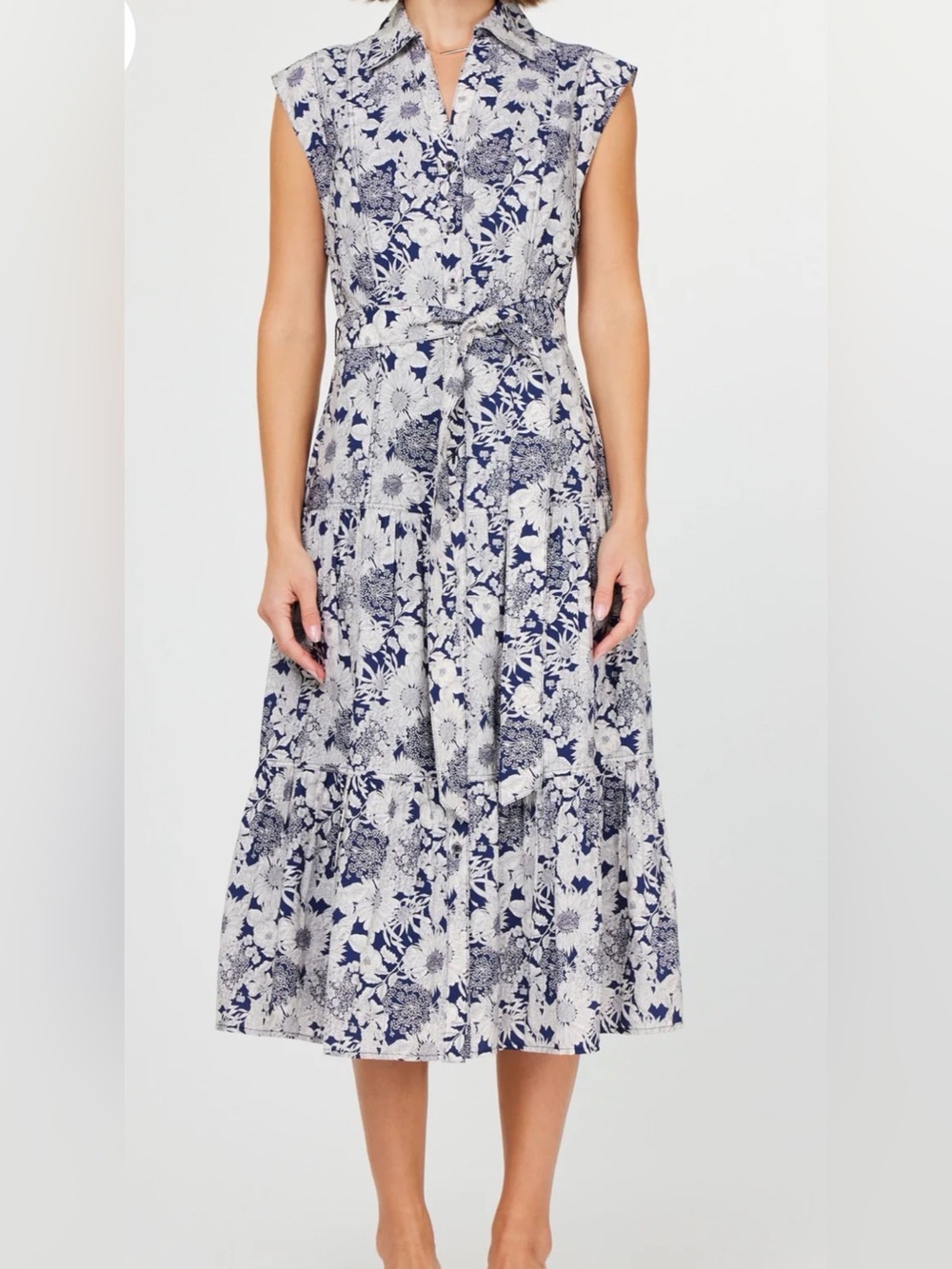 Current Air Navy and White Floral Dress